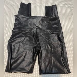 SPANX - Black Faux Leather Women's Leggings